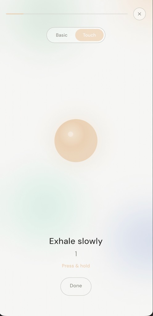 Mid-Fi breathing exercise screen